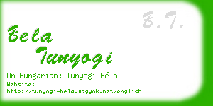 bela tunyogi business card