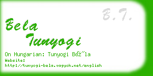 bela tunyogi business card